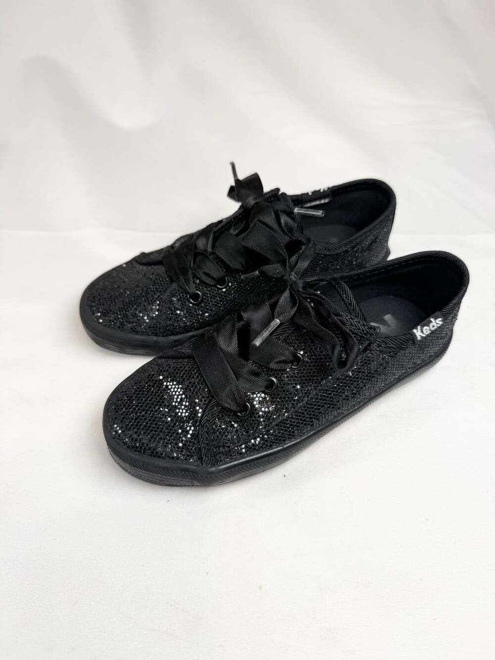 Keds Kids Kickstart Celebrations Glitter Lace-Up Black Sneakers Size 9 Glitter G
